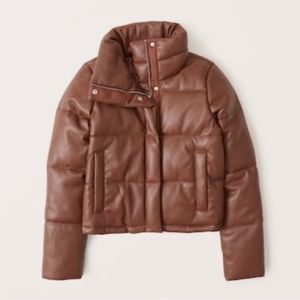 Abercrombie Vegan Leather Mini Puffer - Excellent Condition